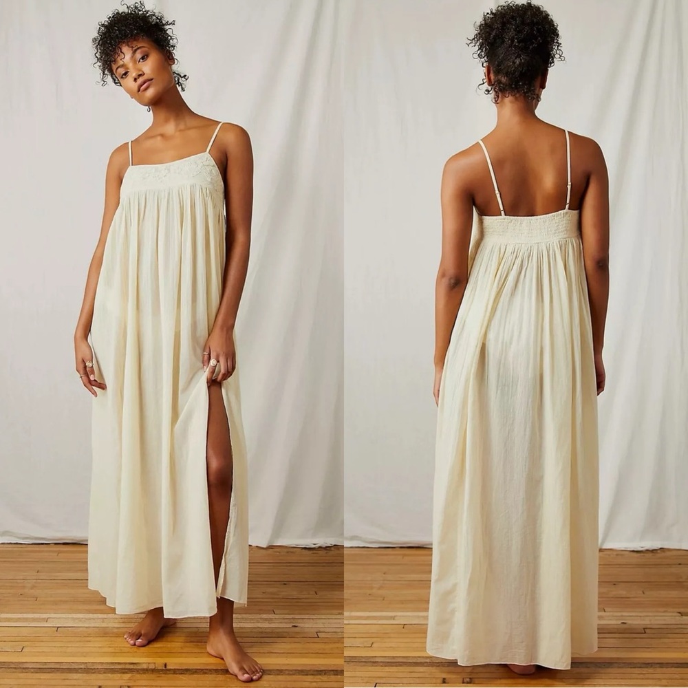 Free People | NWT Consciously Lost Maxi Slip Dress in Yellow Large